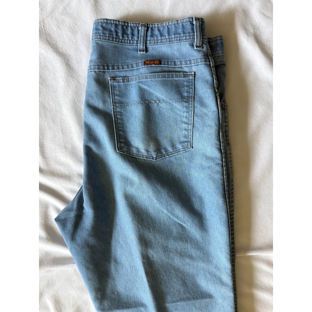 Wrangler Comfort Stretch Mens Jeans 40x29 85498LB Flex Fit Hook Closure Light Wa - Picture 2 of 4